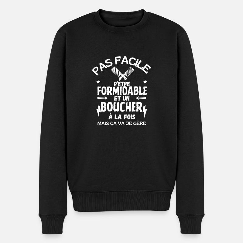 BOUCHER FORMIDABLE - Pull Premium bio Homme - noir