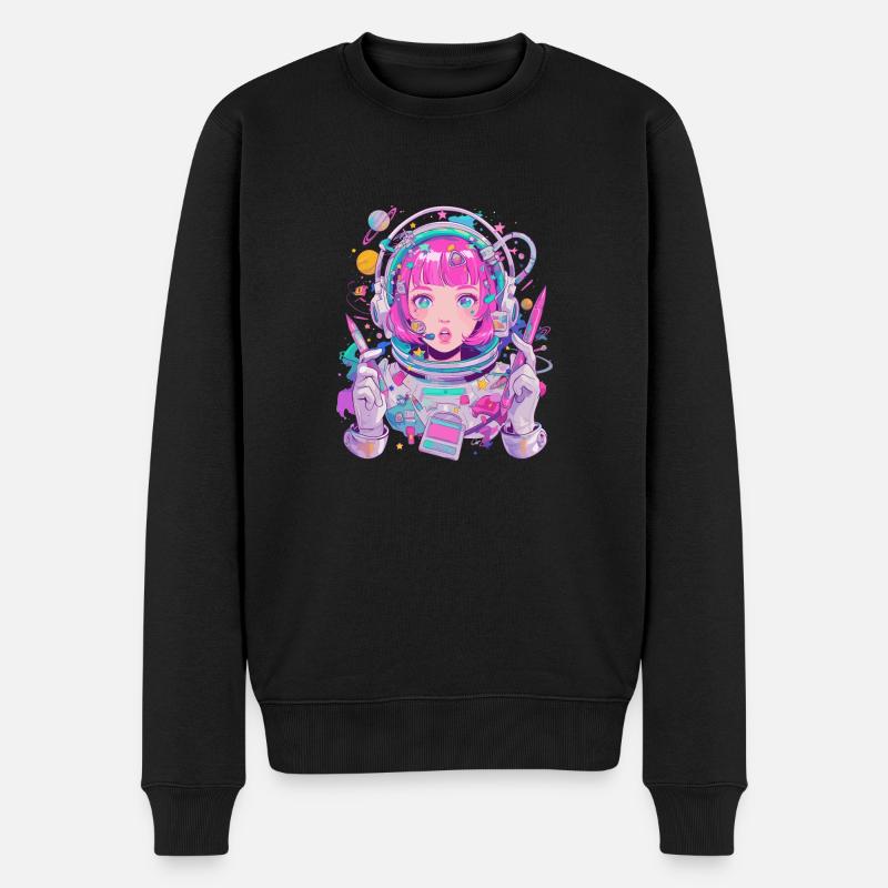 Künstlerischer Astronaut - Männer Premium Bio Pullover - Schwarz