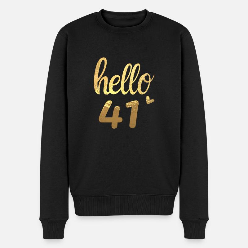 Hello 41 doré - Pull Premium bio Homme - noir