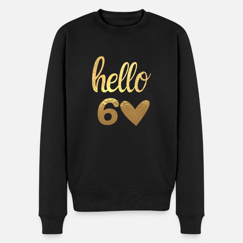 Hello 60 doré - Pull Premium bio Homme - noir