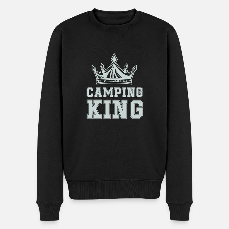Camping King - Pull Premium bio Homme - noir