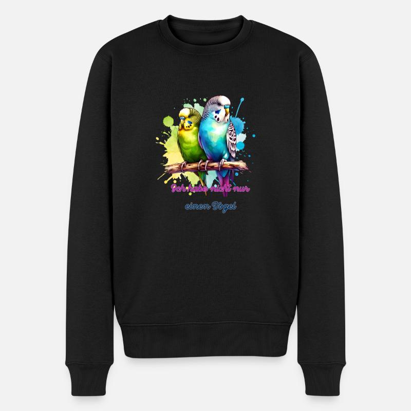 Wellensittich Vogel Papagei - Männer Premium Bio Pullover - Schwarz