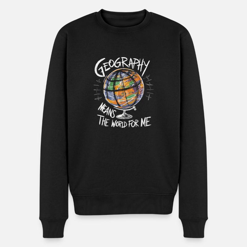 La géographie est mon monde - Pull Premium bio Homme - noir
