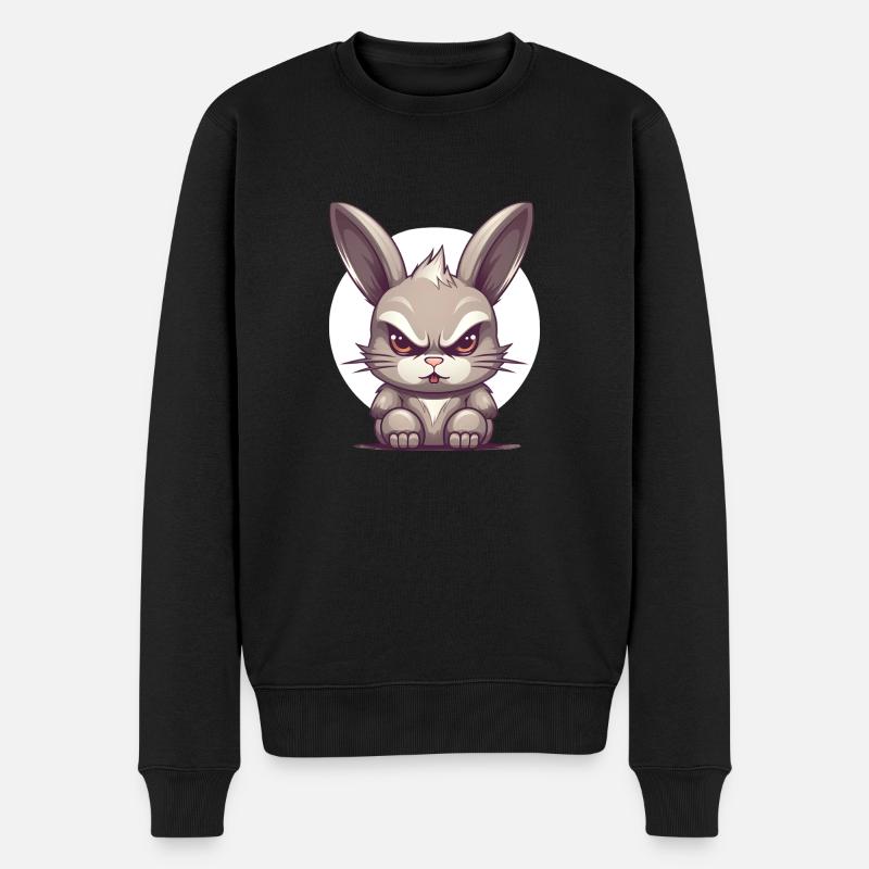 Grumpy Osterhase - Männer Premium Bio Pullover - Schwarz