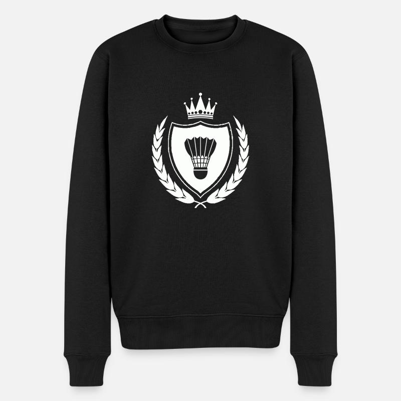 wappen badminton - Männer Premium Bio Pullover - Schwarz