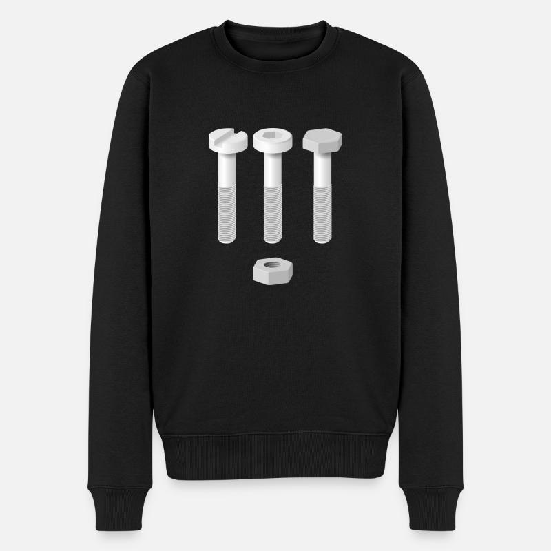 Schrauben - Männer Premium Bio Pullover - Schwarz