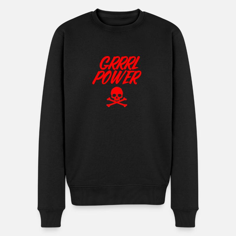 Girl Power - Männer Premium Bio Pullover - Schwarz