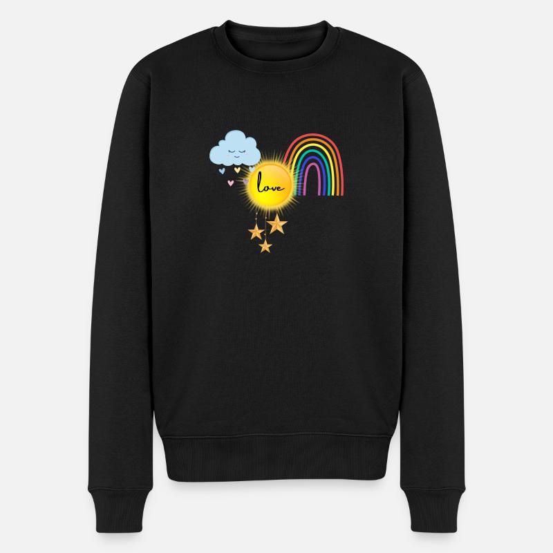love - Linas first design - Männer Premium Bio Pullover - Schwarz