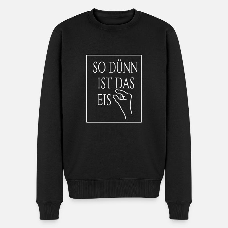 Ganz dünnes Eis - Männer Premium Bio Pullover - Schwarz