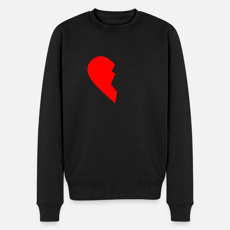HALB HEART LINKS - Männer Premium Bio Pullover - Schwarz