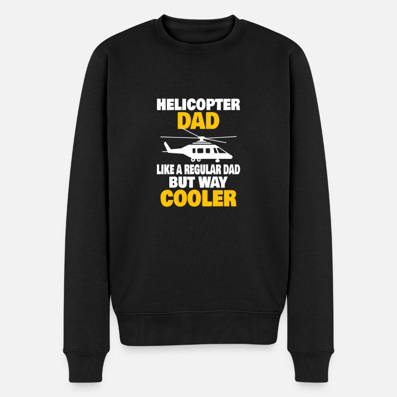Helicopter Pilot Aviation Helicopter Dad - Männer Premium Bio Pullover - Schwarz