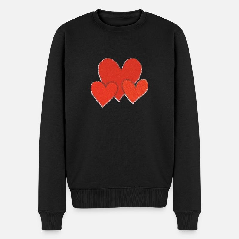 herzen impressionismus - Männer Premium Bio Pullover - Schwarz