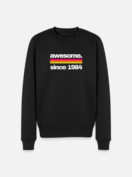 awesome since 1984 - Männer Premium Bio Pullover - Schwarz