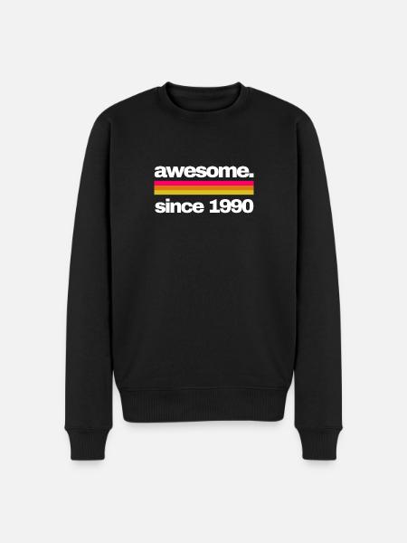 awesome since 1990 - Männer Premium Bio Pullover - Schwarz
