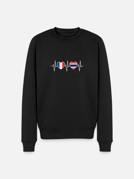 France and Thailand Thai flag - Men's Premium Organic Jumper - black
