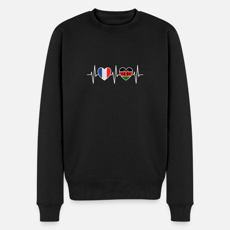 France et Kenya Drapeau kenyan - Pull Premium bio Homme - noir