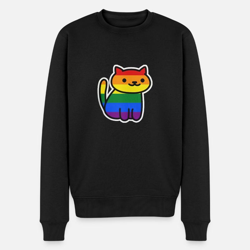 Cat Pride Gay - Männer Premium Bio Pullover - Schwarz