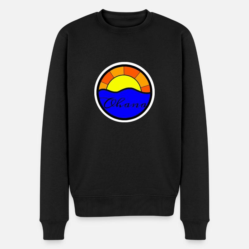 Sunset Ohana ( =Familie ) - Männer Premium Bio Pullover - Schwarz