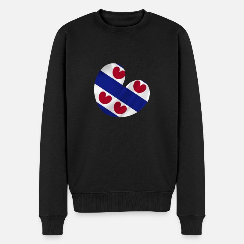 emblème drapeau frison pompébled - Pull Premium bio Homme - noir