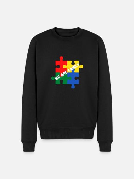 Vi er familie. Vi er en familie - Økologisk premium-sweatshirt til mænd - sort