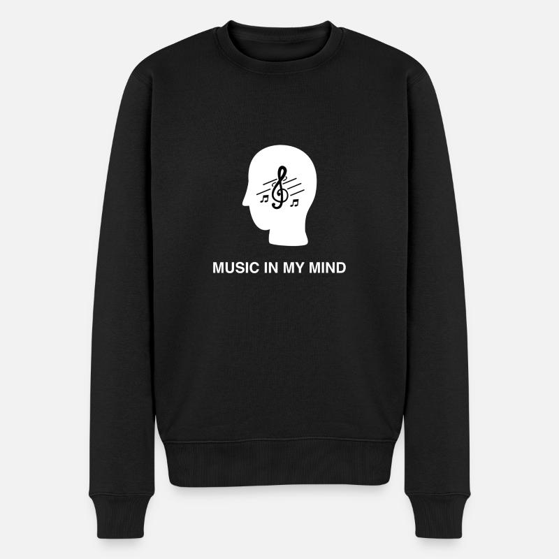 MUSIC IN MY MIND - Männer Premium Bio Pullover - Schwarz