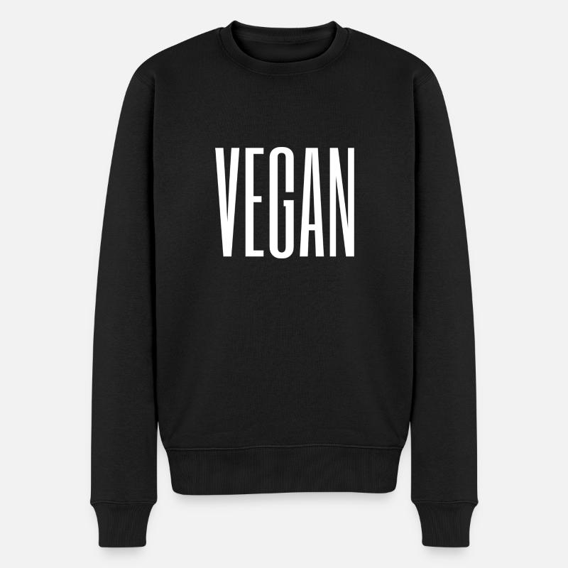VEGAN - Männer Premium Bio Pullover - Schwarz