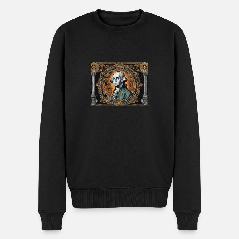 George Washington – US-Präsident - Männer Premium Bio Pullover - Schwarz