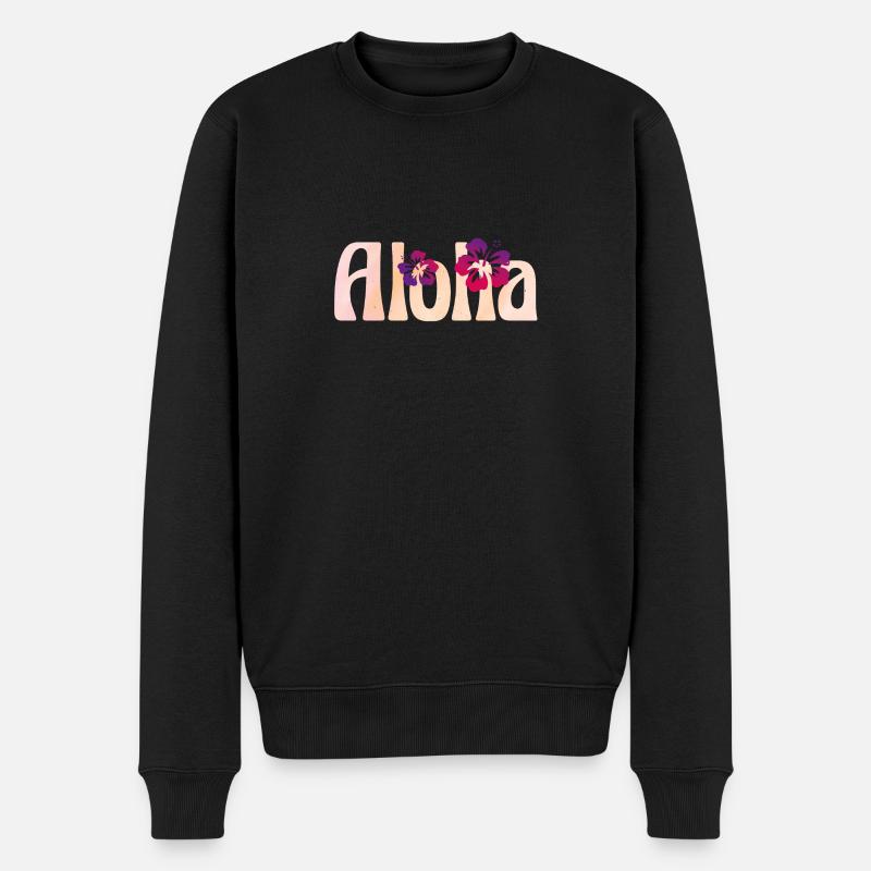 Aloha - Männer Premium Bio Pullover - Schwarz