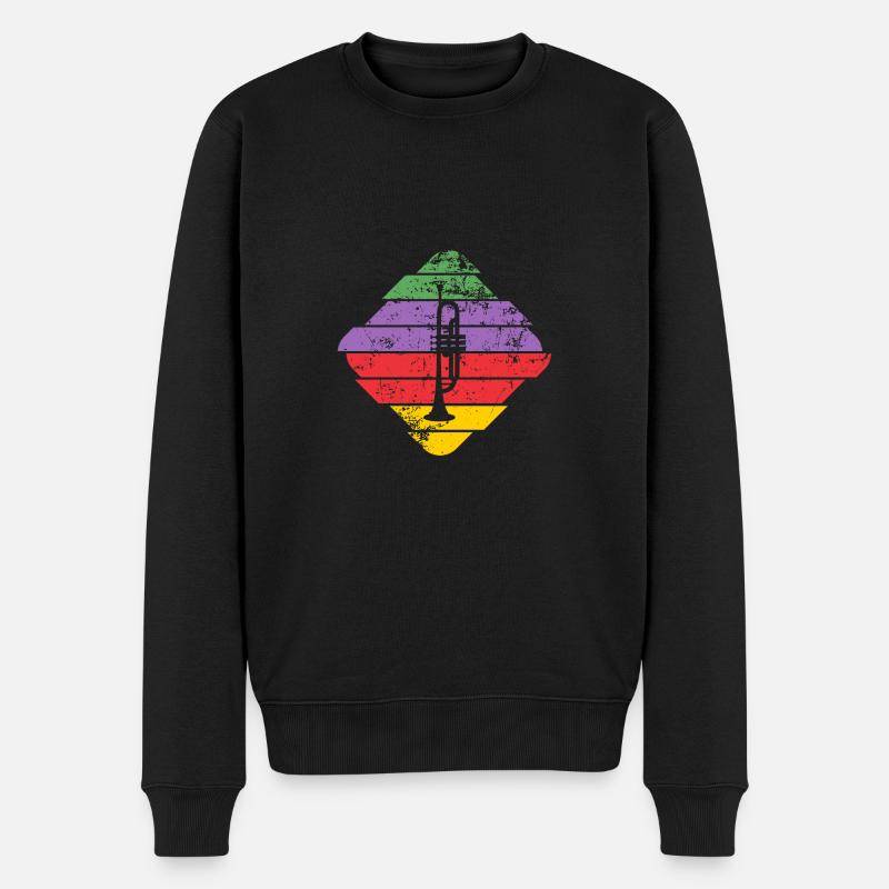 Trompete - Männer Premium Bio Pullover - Schwarz