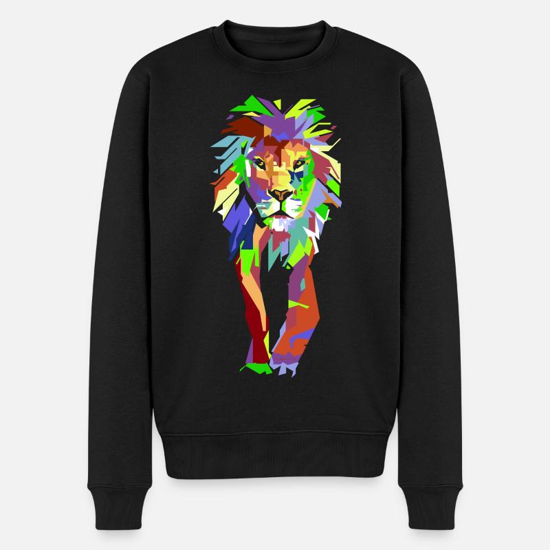 Lion Pop Art - Pull Premium bio Homme - noir