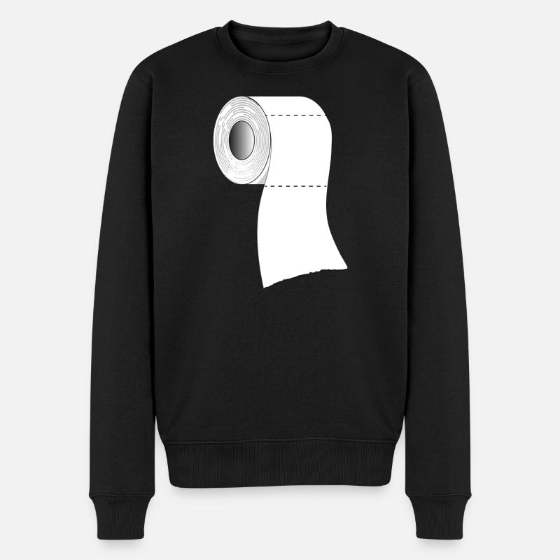 Un rouleau de papier toilette - Pull Premium bio Homme - noir
