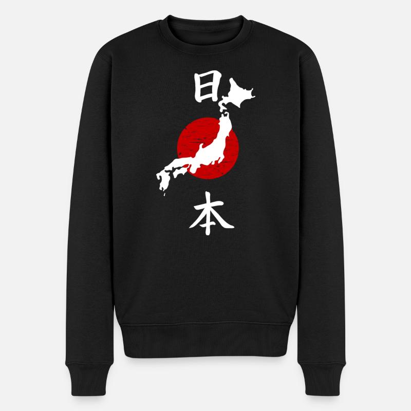 Japon lettrage Nihon - 日本 - Pull Premium bio Homme - noir