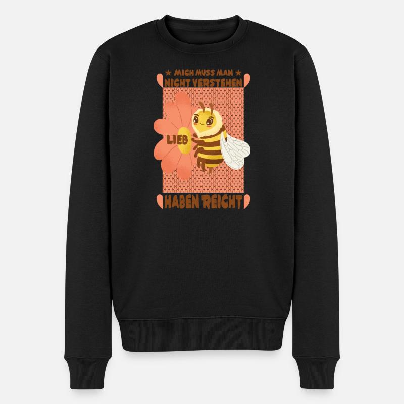Kleine süße Honigbiene - Männer Premium Bio Pullover - Schwarz