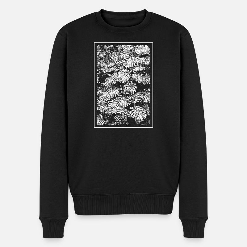 Fleurs en Silhouette Noir Blanc - Pull Premium bio Homme - noir