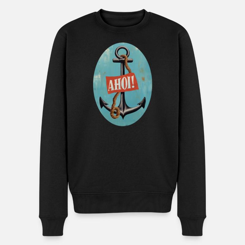 Ahoi - Männer Premium Bio Pullover - Schwarz