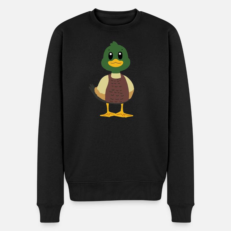 Ente Stockente - Männer Premium Bio Pullover - Schwarz