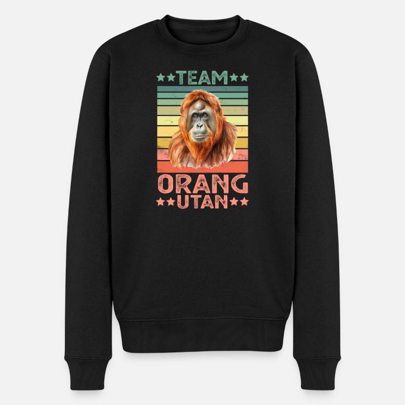 Orang-Utan - Männer Premium Bio Pullover - Schwarz