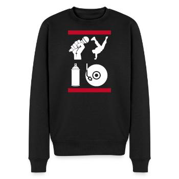 Die 4 Elemente des Hip-Hop - Männer Premium Bio Pullover - Schwarz - Vorne - Nico (187cm)