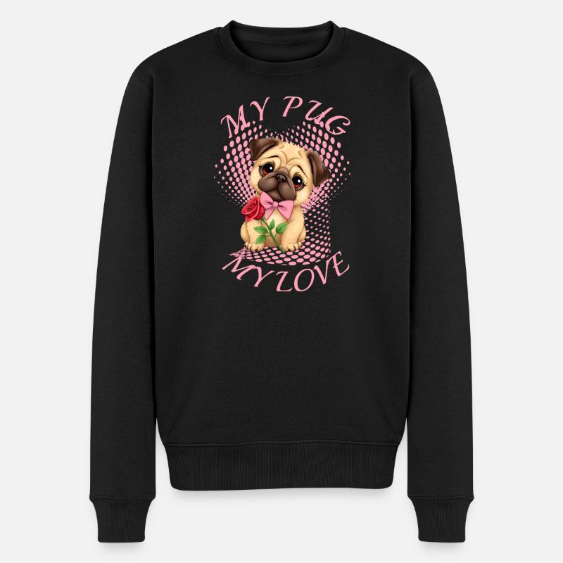 Chien carlin - Pull Premium bio Homme - noir