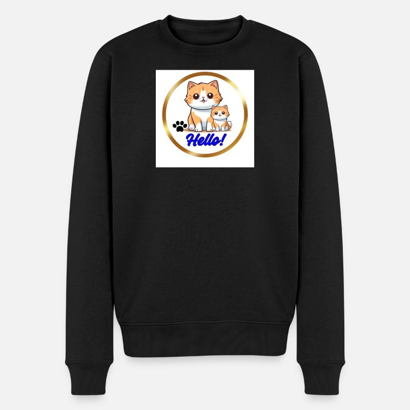 Hallo - Männer Premium Bio Pullover - Schwarz