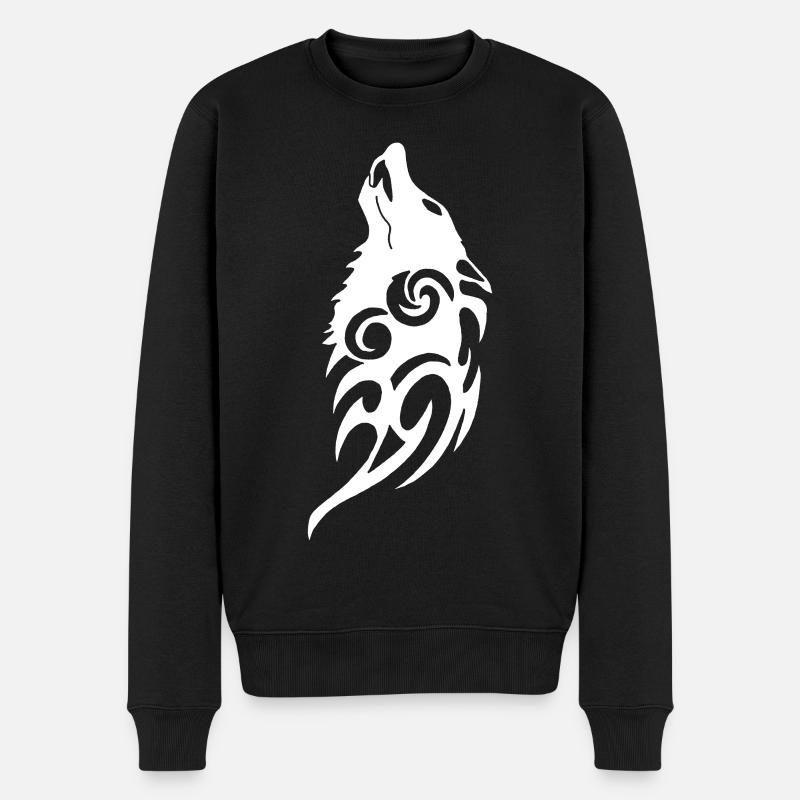 Geisterwolf des Waldes - Männer Premium Bio Pullover - Schwarz