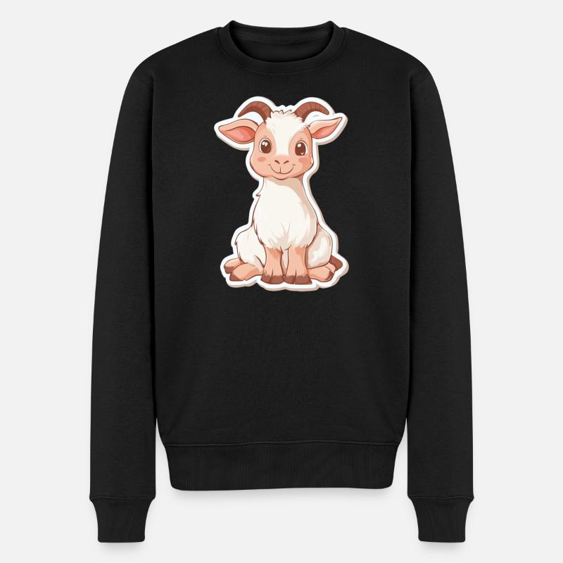 Ziege - Männer Premium Bio Pullover - Schwarz