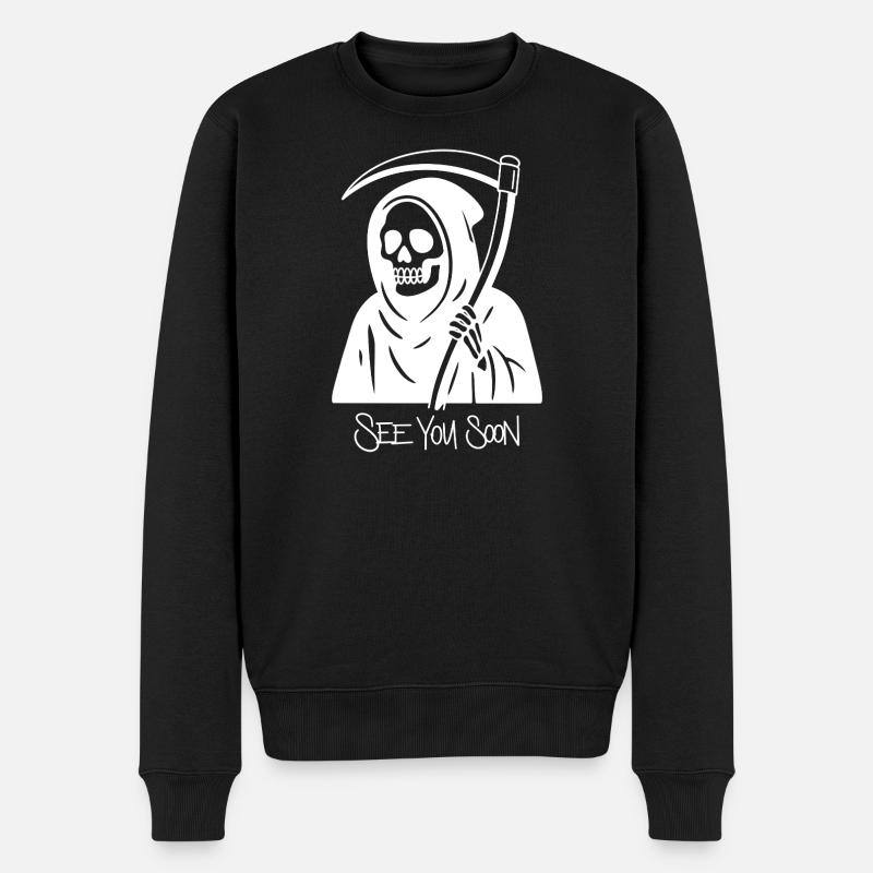 Bis bald Grim Reaper Shirt mit dunklem Humor - Männer Premium Bio Pullover - Schwarz