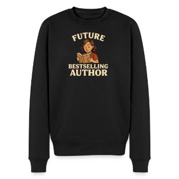 Futuristic Reading Passion Illustration - Men's Premium Organic Jumper - black - Front - Nico (187cm)