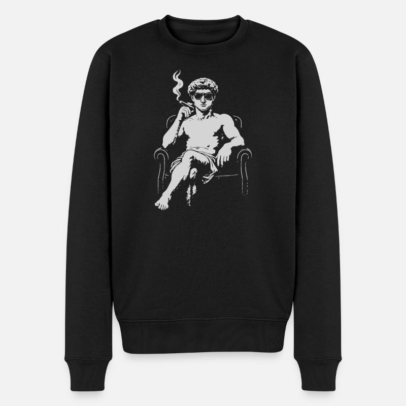 David Michalengelo als Mafia-Ikone - Männer Premium Bio Pullover - Schwarz