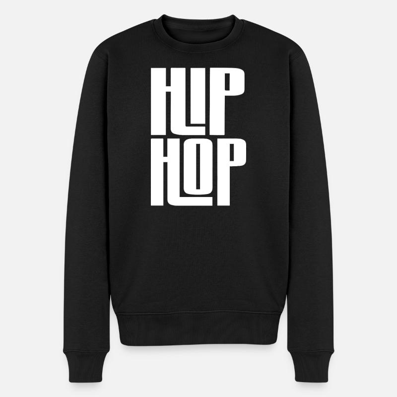 Hip Hop Bold Block Typografie - Männer Premium Bio Pullover - Schwarz