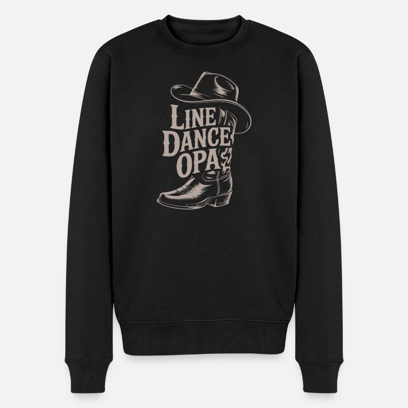 Line Dance Opas Western Boot - Männer Premium Bio Pullover - Schwarz