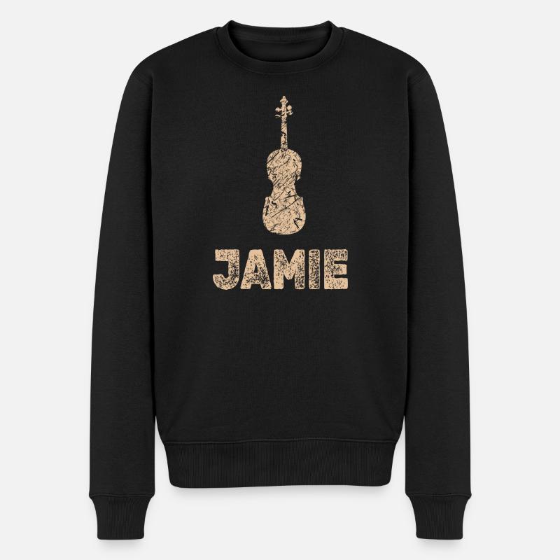Jamie als Bratsche - Männer Premium Bio Pullover - Schwarz