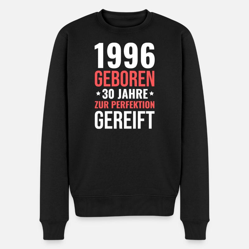 1996 geboren zur Perfektion gereift - Männer Premium Bio Pullover - Schwarz