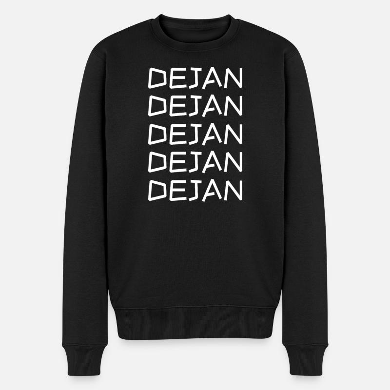 Jungeselle Dejan - Männer Premium Bio Pullover - Schwarz